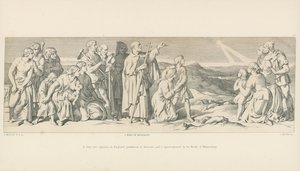 A fiery star appears in England, portentous of disaster, and is apostrophized by the Monk of Malmesbury by Daniel Maclise